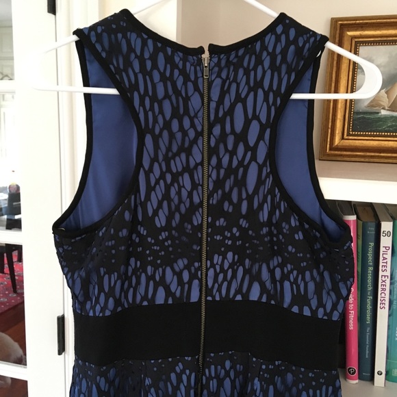 ROBERT RODRIGUEZ Black Blue Lace Dress - Picture 4 of 8